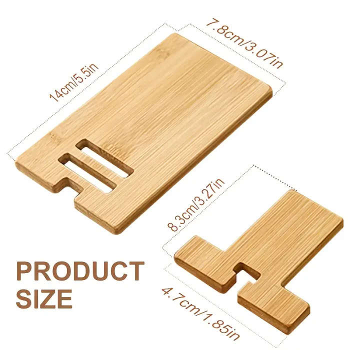 1 x Adjustable Bamboo Phone and Tablet Stand
