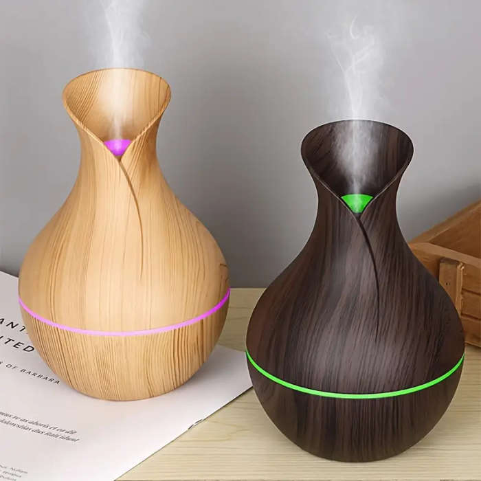 USB Ultrasonic Air Humidifier with Essential Oil Diffuser, 7 Color LED, Quiet Mini Cold Mist, Plasti