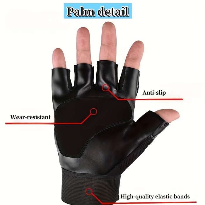 1 Pair Black Outdoor Sports Gloves