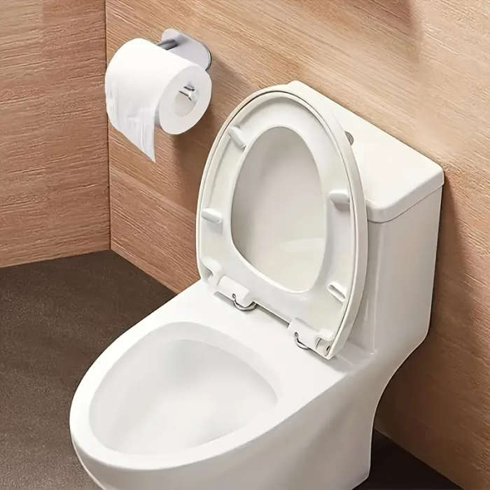 1pc Self-Adhesive Toilet Paper Holder Wall Mount No-Drill Installation Modern Plastic Tissue Roll Or
