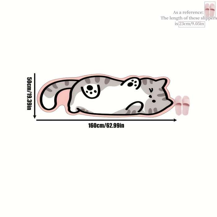 1Pc Belly cat Pink edge 50x160cm 19.69x62.99inch Floor Mat