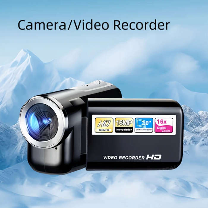 1pc DV Camera with 5.08cm HD IPS Screen 720p Video Capture 8x Digital Zoom Compact Portable Video