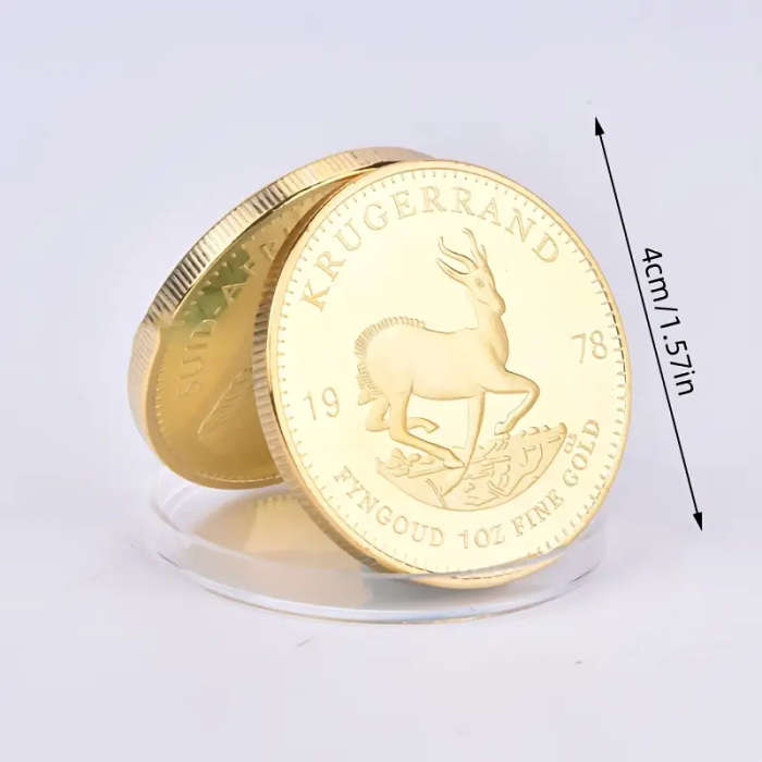 Krugerrand Gold Coin Replica, 1oz Paul Kruger, Capsule Included