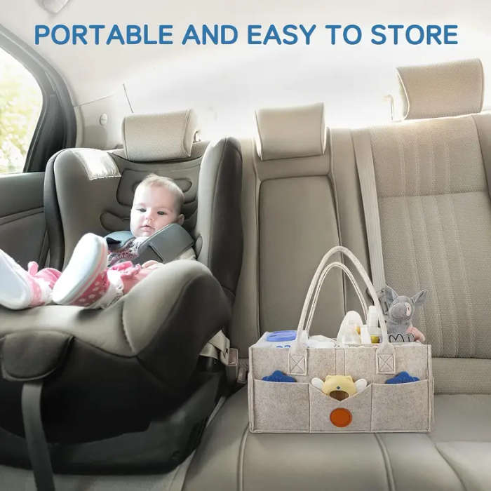 1pc Classic Style Multi-Purpose Diaper Caddy Organizer Portable Baby Storage for Nursery Car Changin