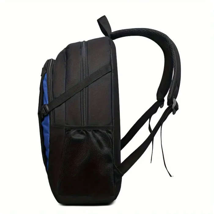 1pc Fashionable Large Capacity Backpack Casual Solid Color Nylon Material with Tassel Embellishment