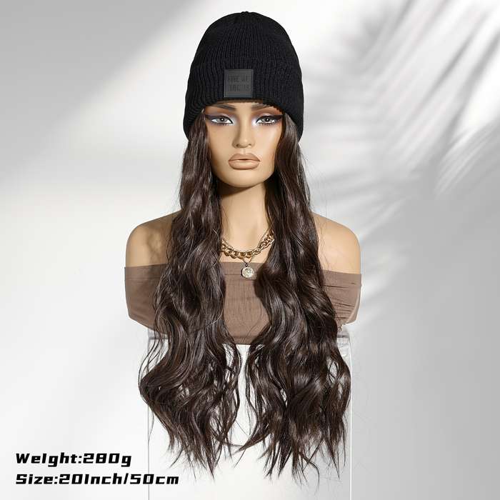 1Pc Black 50.8cm Fashion Design Wig