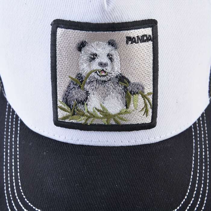 1pc Unisex Adjustable Baseball Cap with Panda Bamboo Embroidery Breathable Mesh Back Olive G