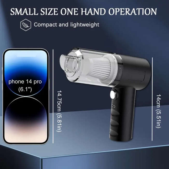 Portable Wireless Handheld Vacuum Cleaner with Tornado Cyclone Suction Technology, Lightweight and C