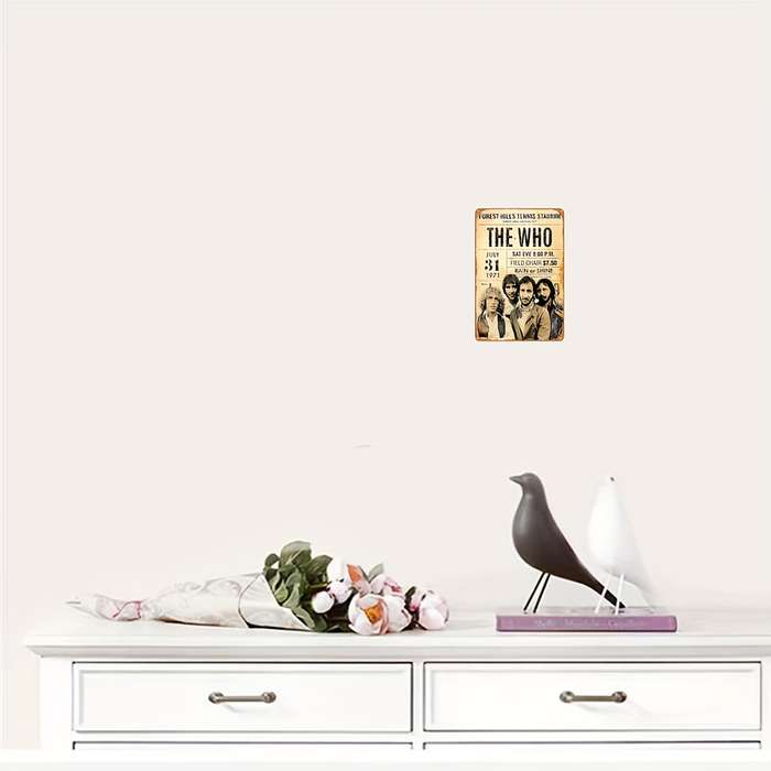 1pc Vintage 20.32x30.48cm The Who Concert Metal Wall Art Rustic Decor for Bars Clubs Cafes Off