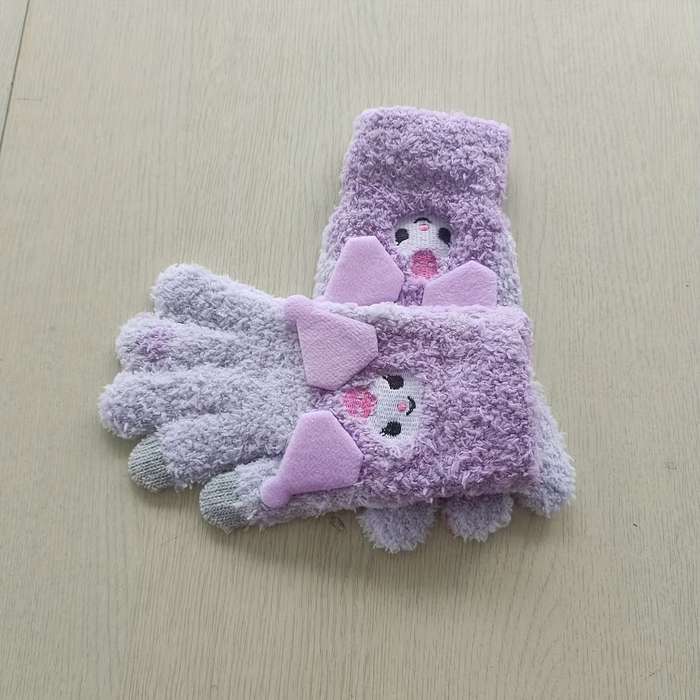 1 Pair Pink Warm Gloves