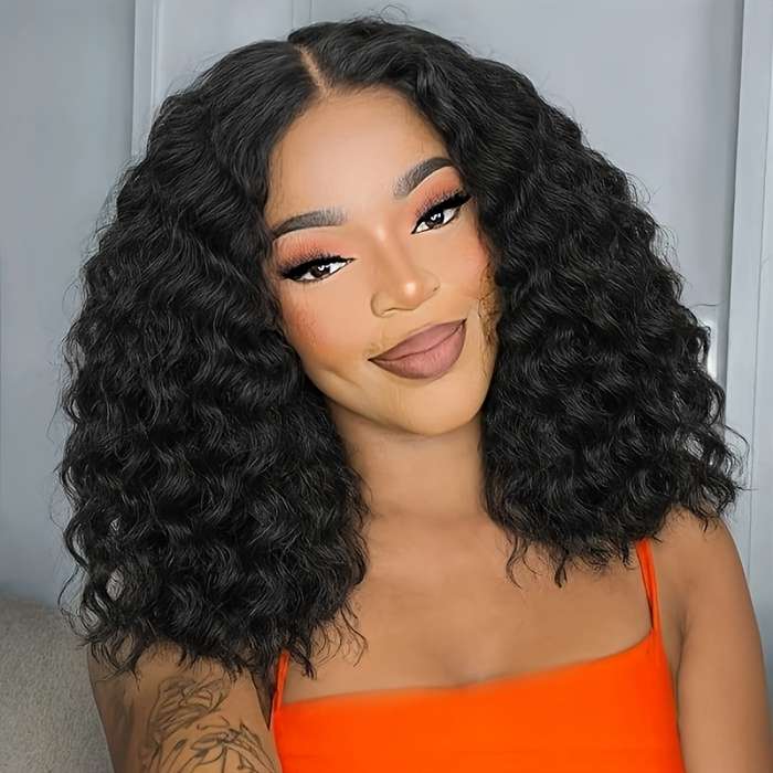 1Pc Black 30.48cm Fashion Design Wig