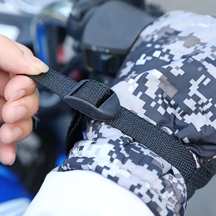 1 Pair Camouflage Grey Warm Gloves