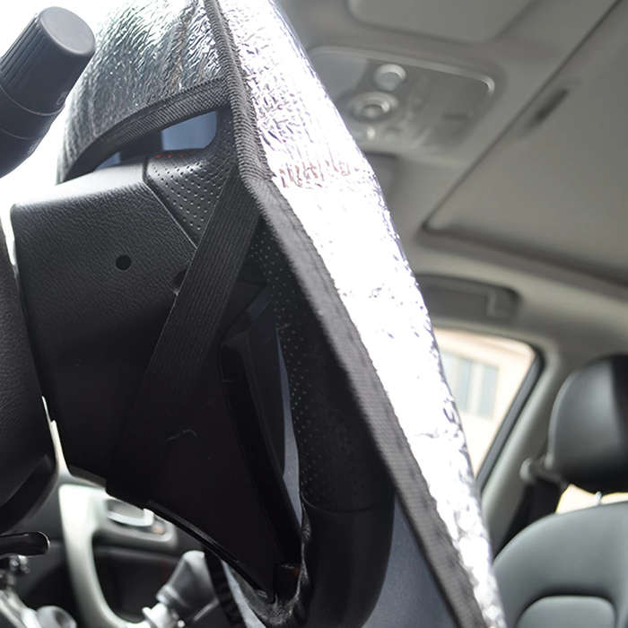 1Pc 40X40Cm Car Steering Wheel Sunshade Cover Universal Fit Uv Protection