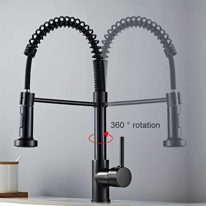 1pc TWINBELL Modern Kitchen Faucet Stainless Steel Pull-Down Spray Head Hot Cold Water Easy I