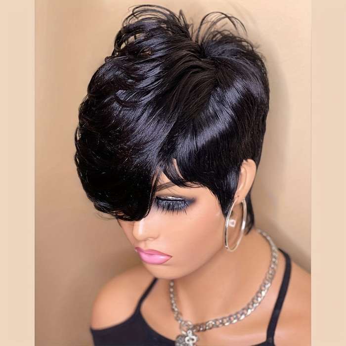 1Pc Black B 15.24cm Fashion Design Wig