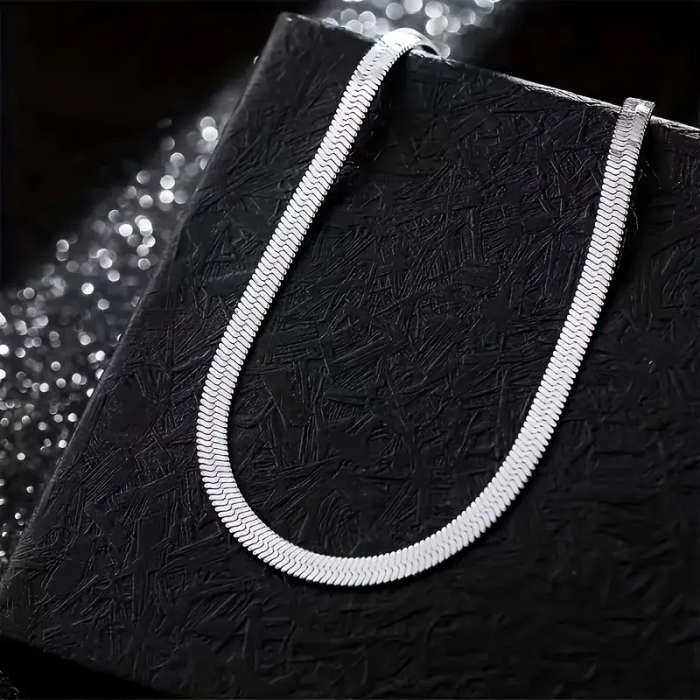 3mm Flat Snake Bone Chain Necklace - 304L Stainless Steel