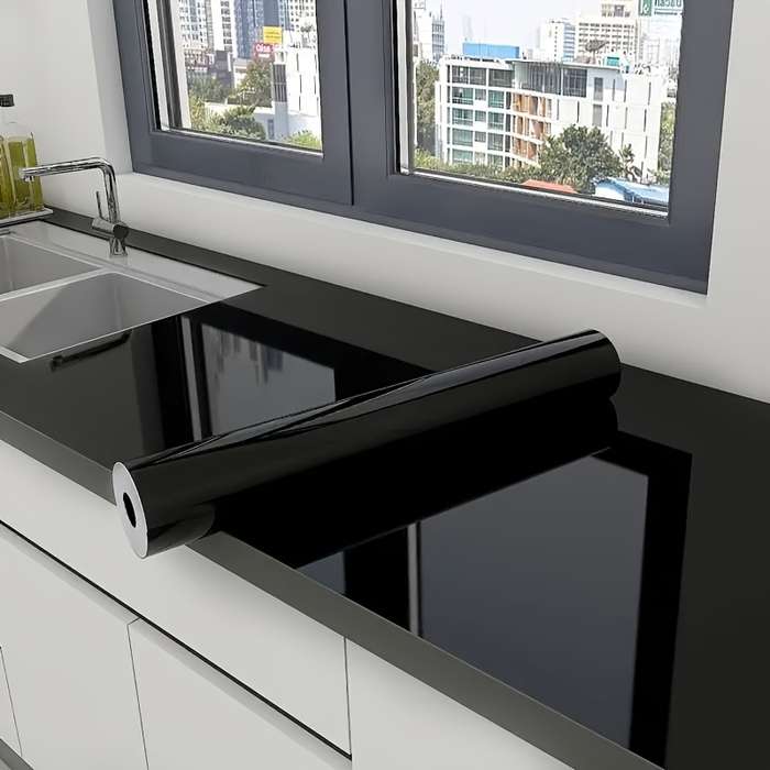 1PC Wall StickersPure Black60cmX500cm 23.62inX196.85in