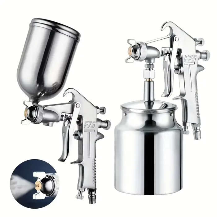 High-Pressure Paint Spray Gun with 1.5mm Nozzle F75 Air Compressor Non-Electric Ideal for Auto Repai