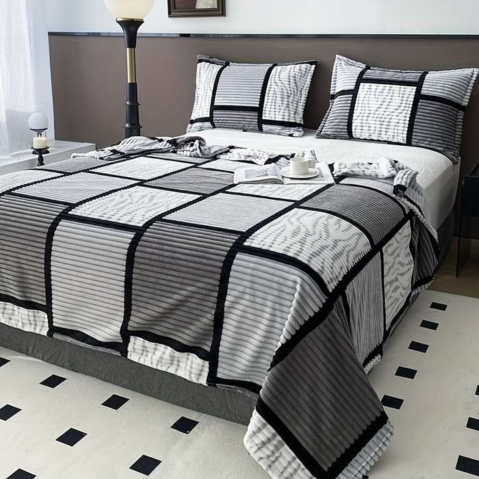 1ps Blanket Color Lanca Square Grid size 200x230cm