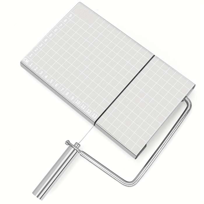 1pc Stainless Steel Cheese Slicer with Built-in Scale Manual Cheese Sausage Ham Cutter Ergono