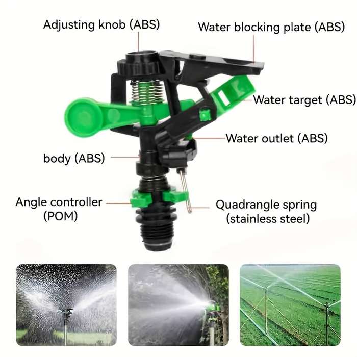 2Pcs Rotating Garden Sprinklers Adjustable Spray Nozzle