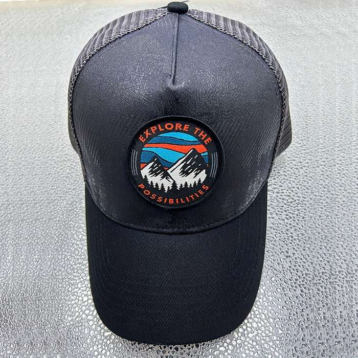 1pc Baseball Cap with Snow Mountain Embroidery Adjustable Snapback Sporty Blue White Strip