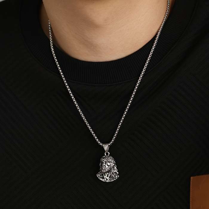 1 Piece Antique Silvery Jesus Theme Pendant