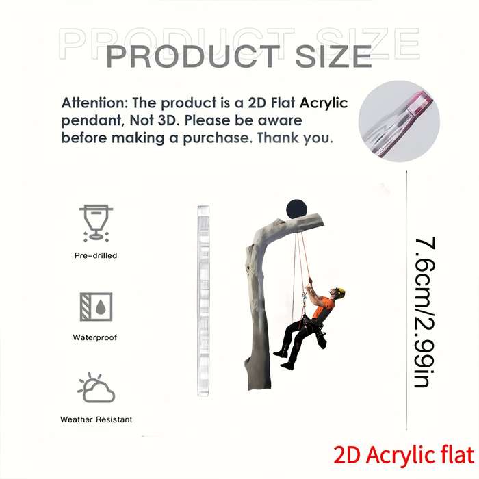 1pc 2D Flat   Acrylic Climber Rearview Mirror Pendant Acrylic Multifunctional  Decoration