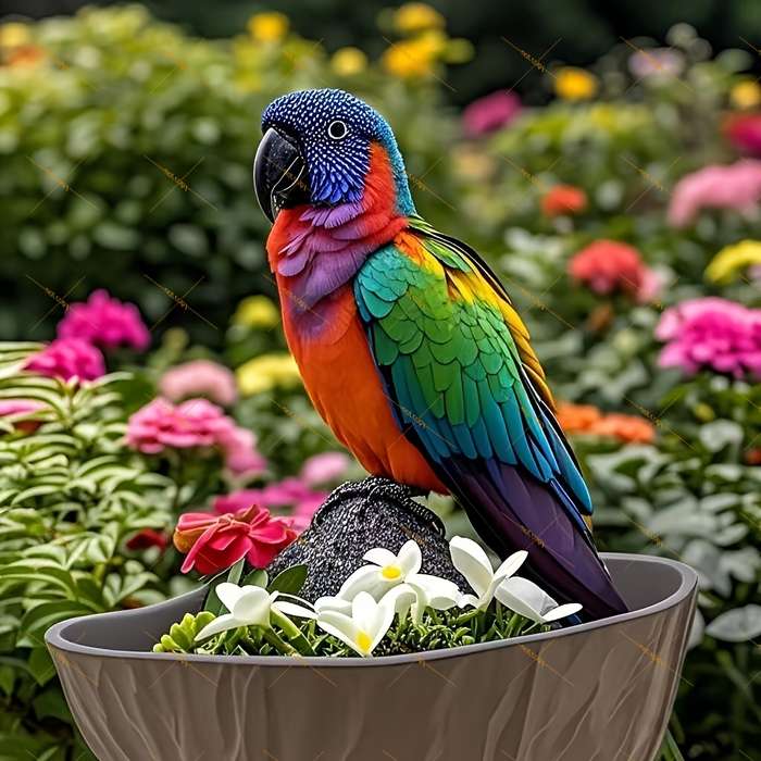 1pc 2D Flat  Vibrant Colorful Parrot Garden Stake Weatherproof Waterproof and Scratch-Resistant
