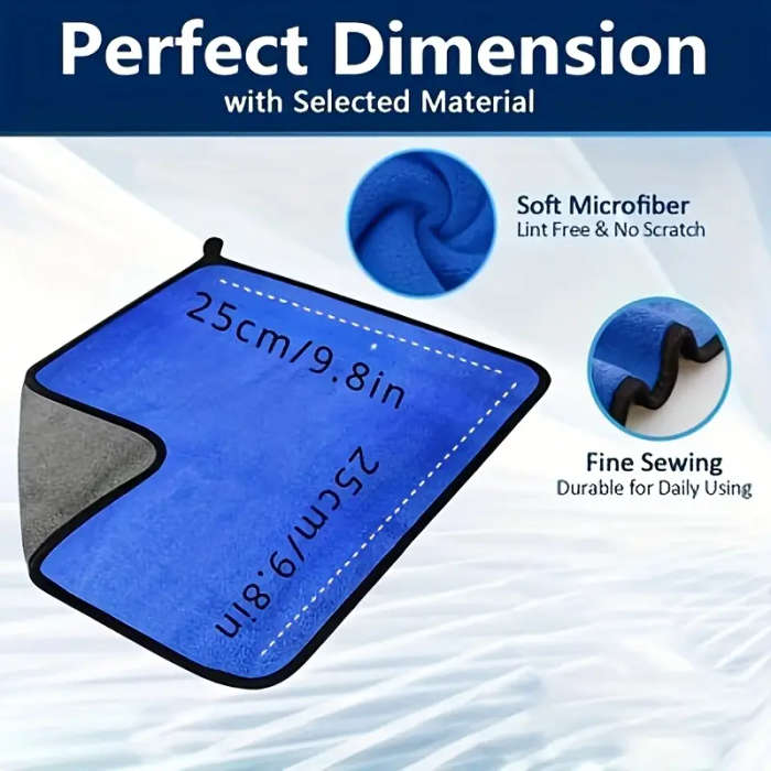 5pcs Microfiber Suede Car Towels Super Absorbent Extra Thick Non-woven Polishing Washing and Drying