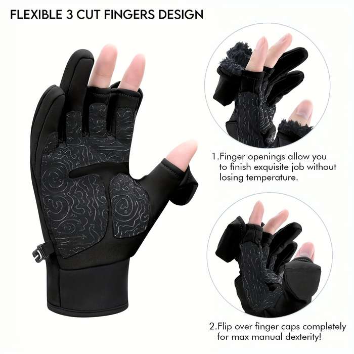 1 Pair Gray Size M Warm Gloves