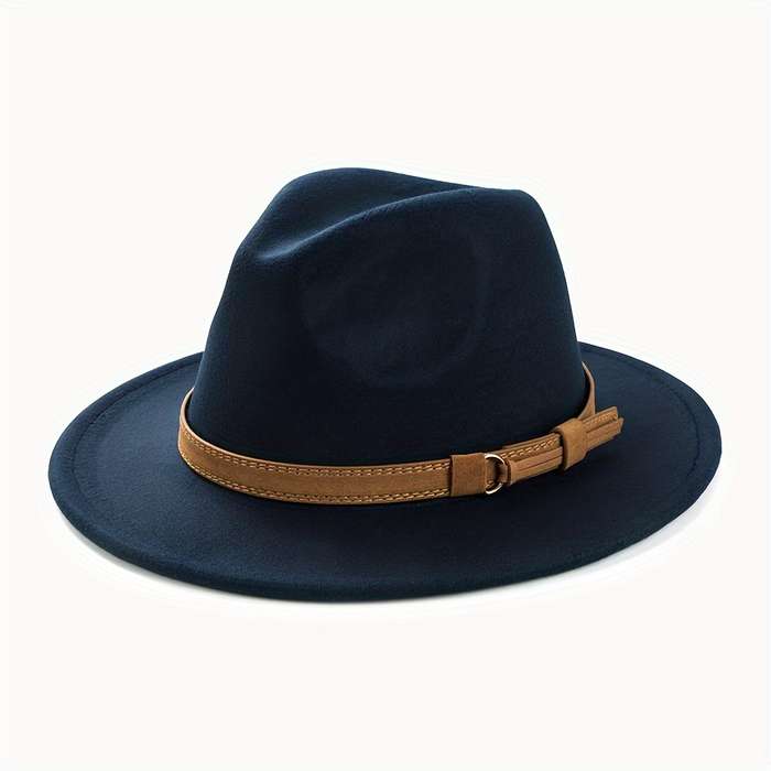 1pc Fashion Retro Top Hat Simple Wide Brim Jazz Hat
