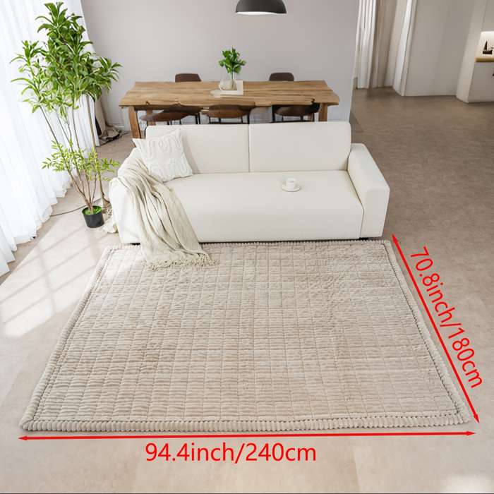 1Pc Coffee Color 180x240cm 70.8x94.4inch Floor Mat