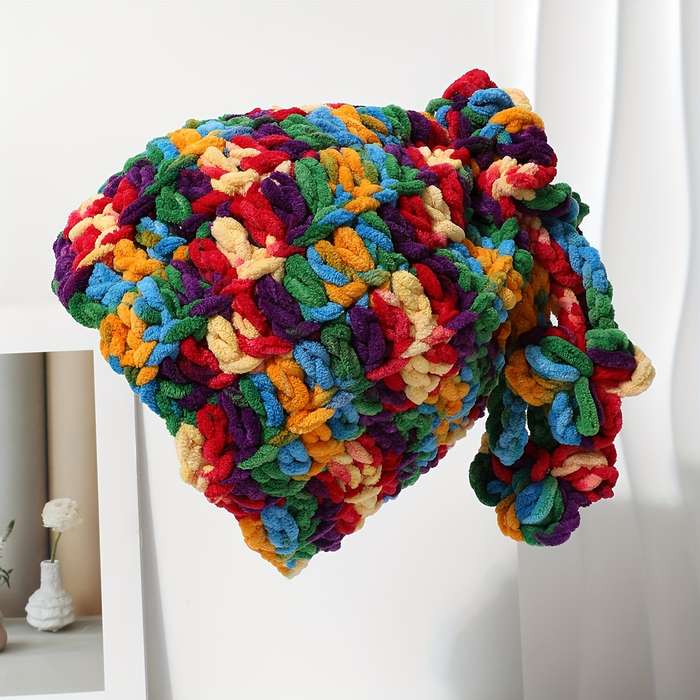 1pc Colorful Clover Top Beanie Hat 100% Polyester Woven Knit Elastic Fit Lightweight Casual
