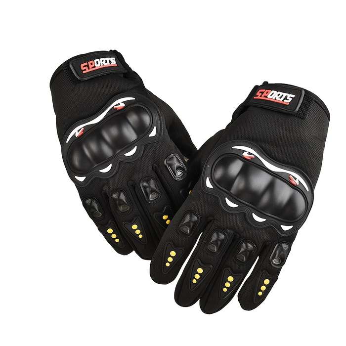 1 Pair Full Finger Black Outdoor Sports Gloves
