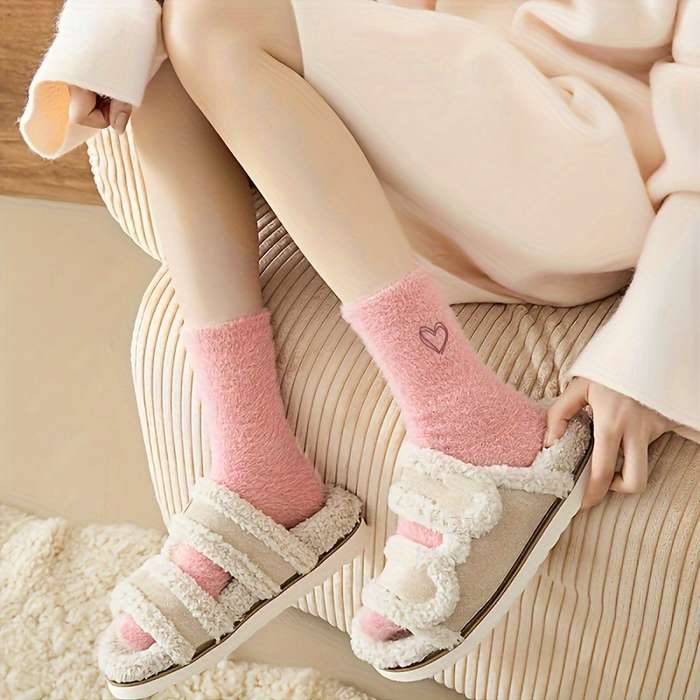 Sock 5 Pairs  Mixed Colors  Heart Warm Socks  One Size