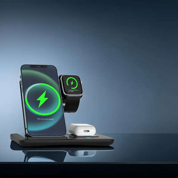 3-in-1 Wireless Charging Station White