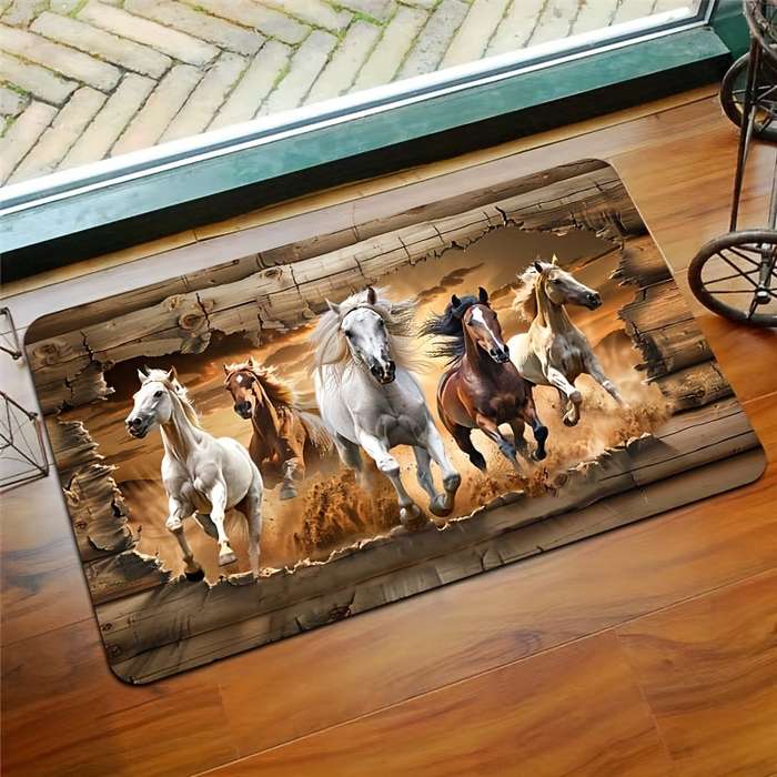 1Pc 15.7x23.62inch 40x60cm Wooden Wall Floor Mat