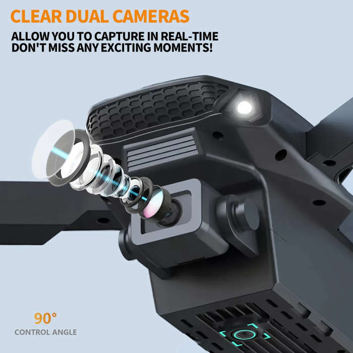 1pc E88 Dual Camera Drone with Optical Flow Foldable Remote Control Quadcopter for Beginners 5-Minut