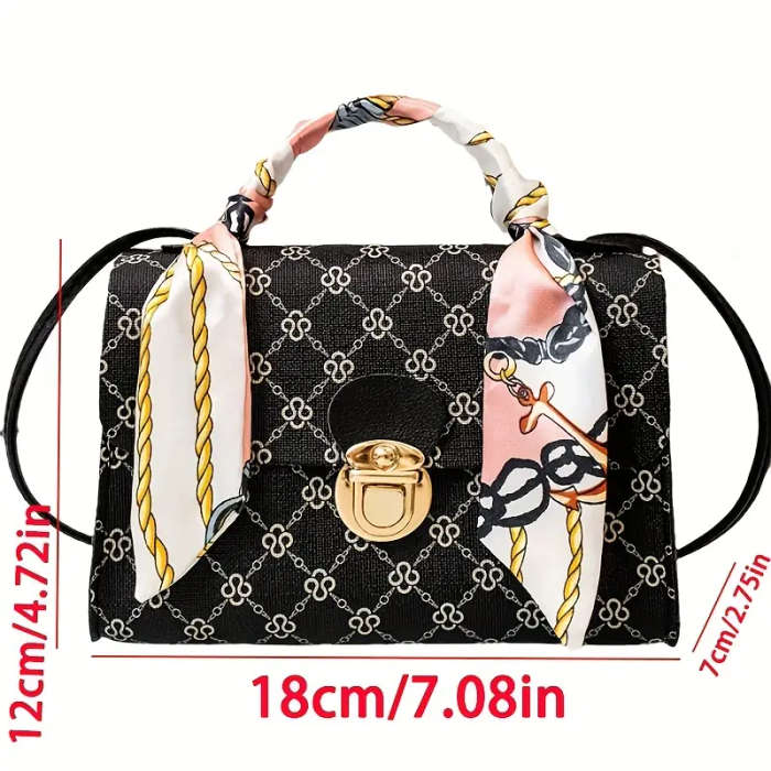 1pc Trendy Geometric Design PU Handbag a Casual And Adaptable Shoulder Bag Featuring