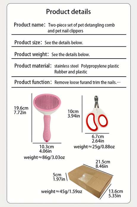 2pcS Set Random Color Pet Comb