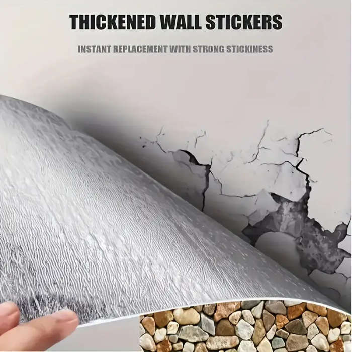 10-Pack Self-Adhesive Stone-Like Wallpaper