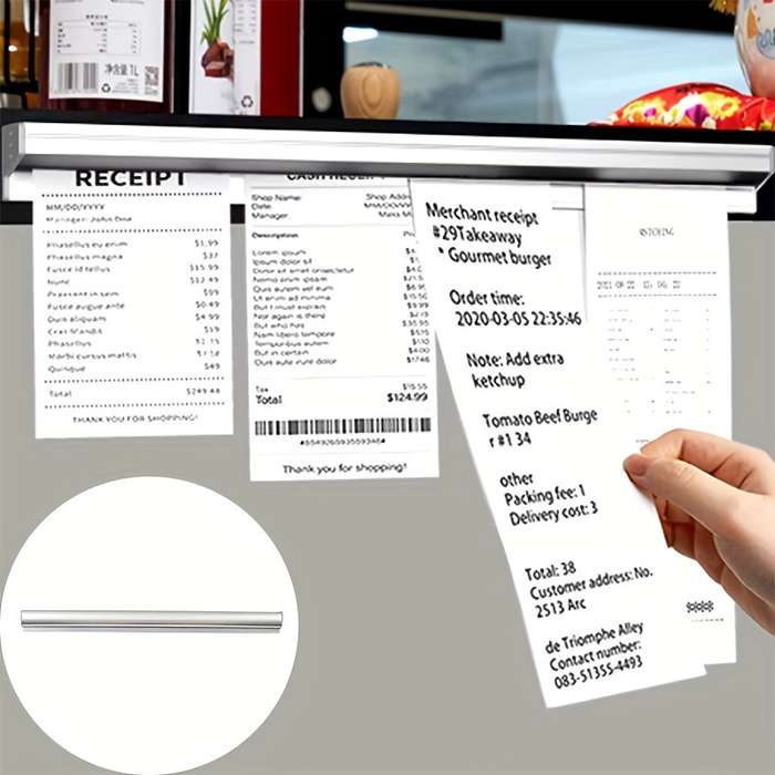 1pc 30cm Stainless Steel Restaurant Order Holder Kitchen Order Ticket Holder Wall Mount Receipt S