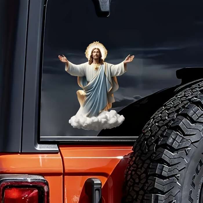 1pc CloudPriest   13cm  5.1inx16cm  6.3in Jesus Christian Themed Stickers