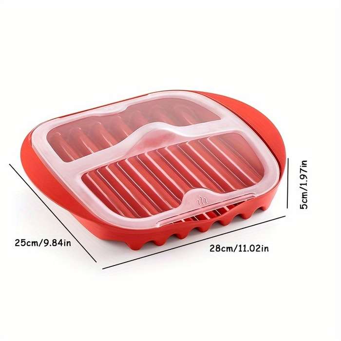 1 Set Yuhuphyllic Microwave Bacon Pot With Lid