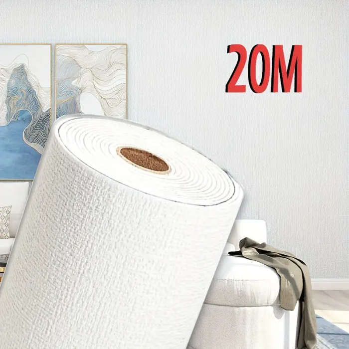 1 Roll 20m White Self-adhesive Wallpaper