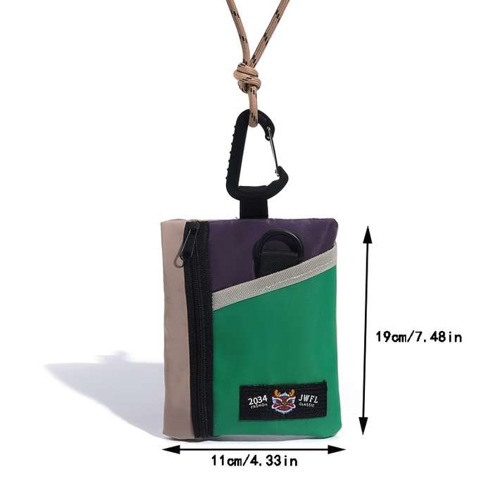1pc Nylon Coin Purses with Vibrant Orange Teal Gray Design Fashion Mini Cartoon Card Holde