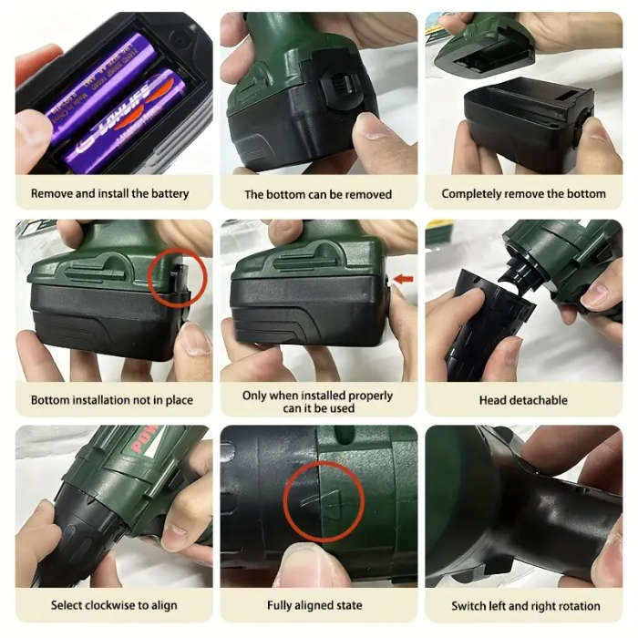 3in1 Electric Drill Set Toy for Youngsters Ages 3-5 Realistic Sound  Action Army Green Toy Construct