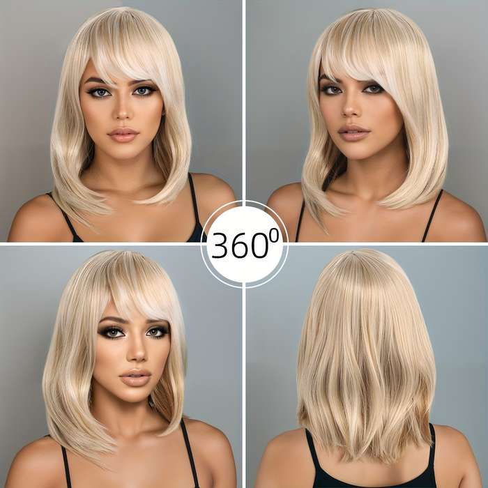 1Pc Light Goldena 40.64cm Fashion Design Wig