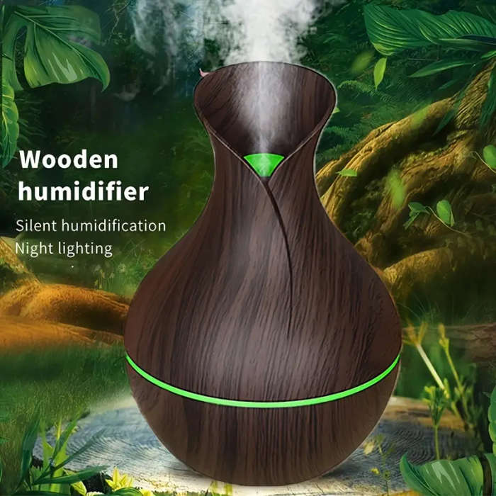 USB Ultrasonic Air Humidifier with Essential Oil Diffuser, 7 Color LED, Quiet Mini Cold Mist, Plasti